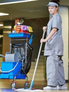maid cleaning local hospital floor
